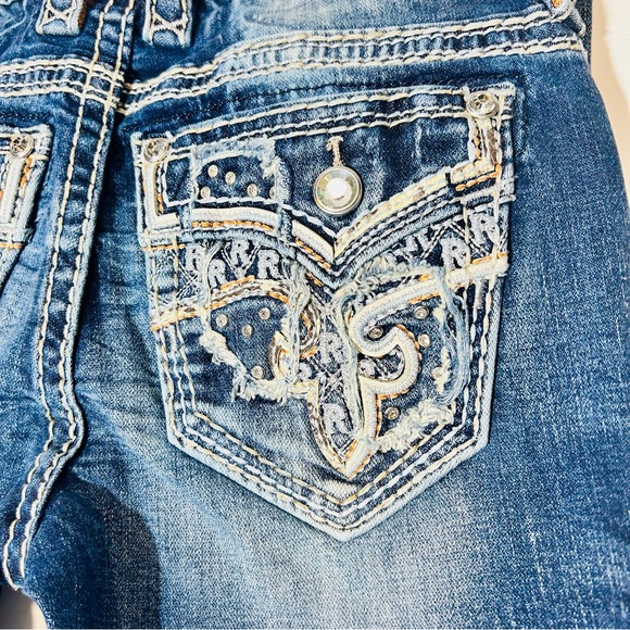 Rock Revival jeans Rosewood Skinny jeans embellished pockets women Size 25 - Picture 12 of 15